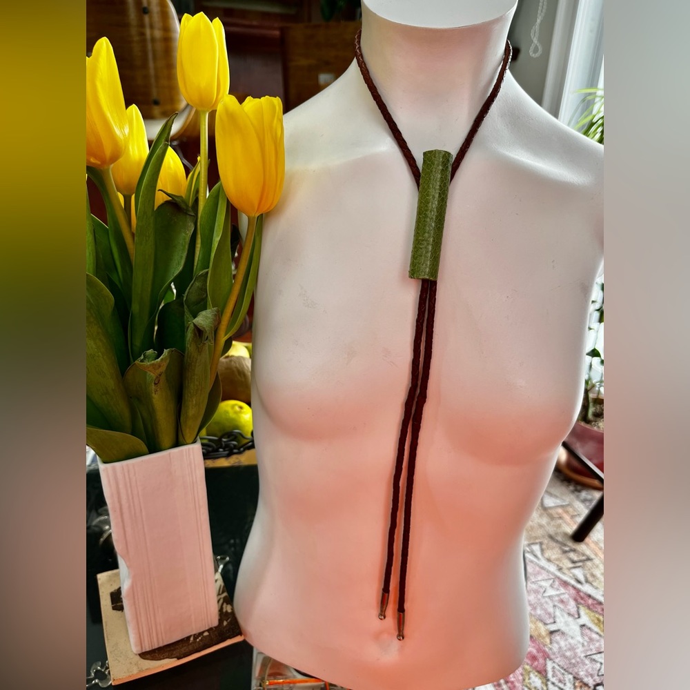 Snakeskin leather Bolo Tie